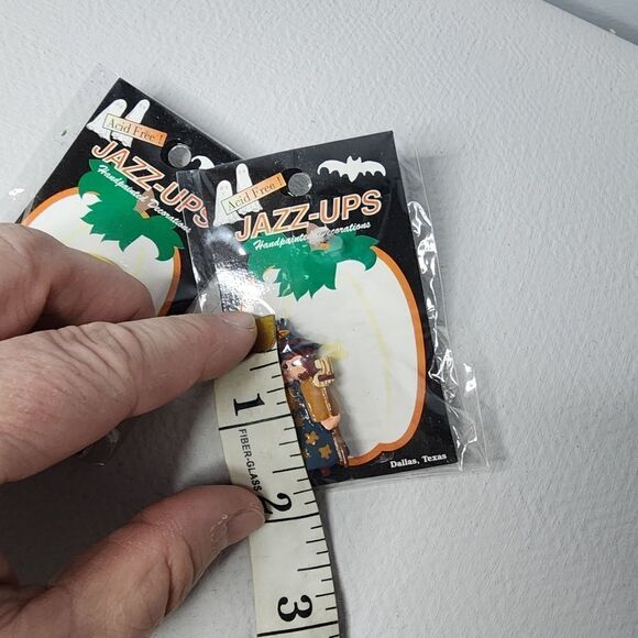 Vintage Jazz-Ups Happy Halloween Boo! 2 Items A Bat And A Witch - Picture 8 of 9